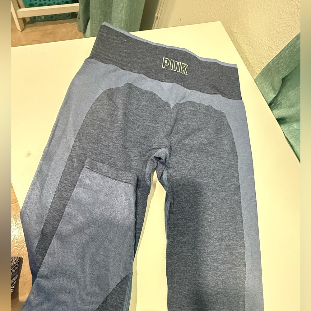 PINK Victoria's Secret Gray and Blue Seamless Leggings